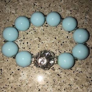 Tiffany color stretch bracelet with rhinestone!